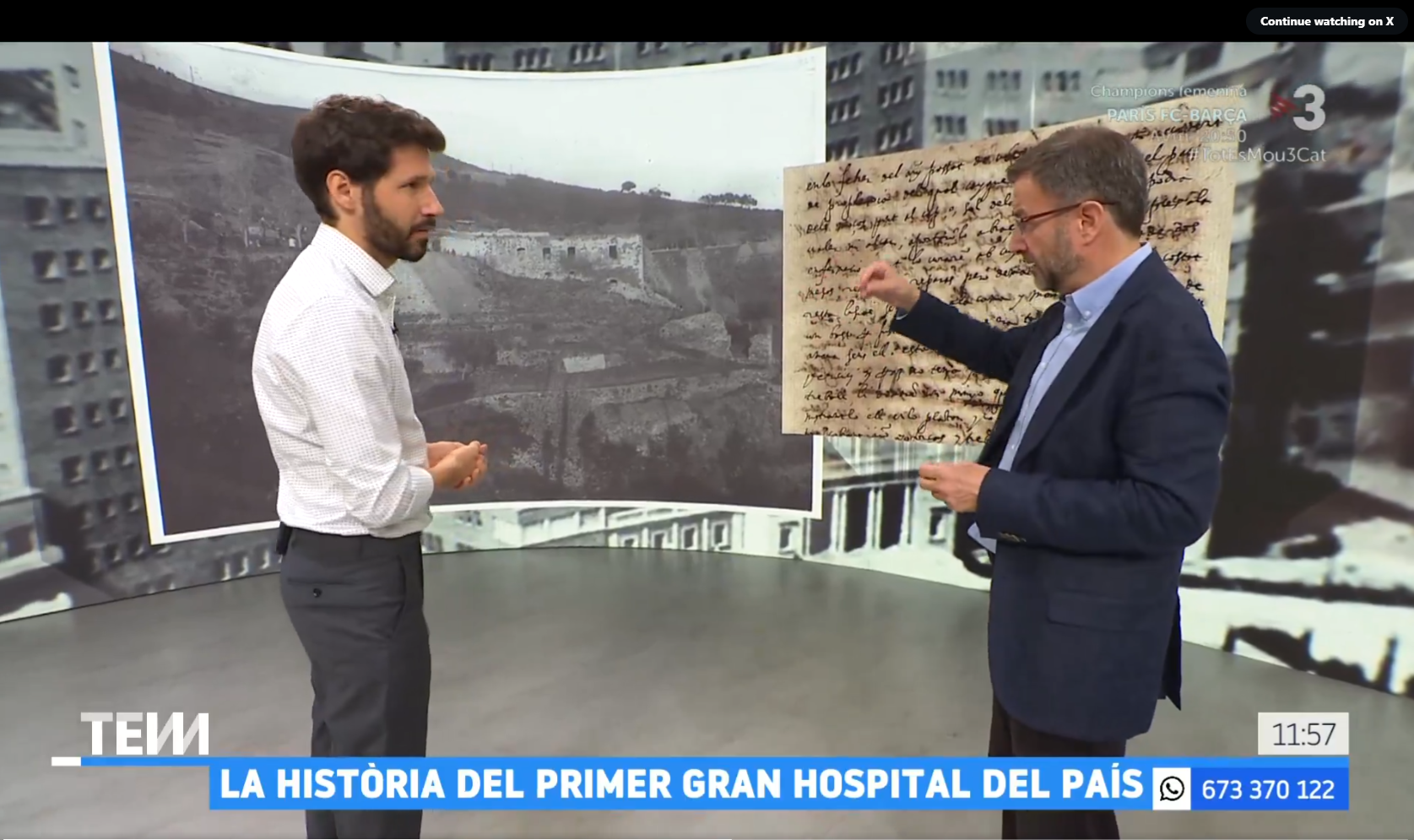 Oriol de Fàbregues al programa de TV3 "Tot es mou" en motiu del 70è aniversari de l'hospital de la Vall d'Hebron